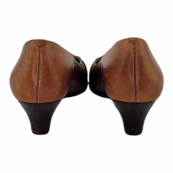 AEROSOLES Stackheel Buckled Loafer Sz 7.5B - Brown LIKE NEW - Picture 7 of 10